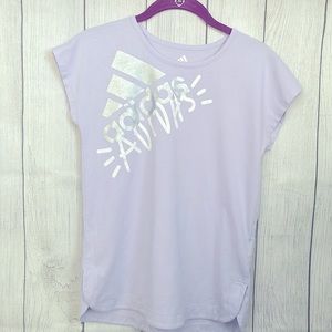 Adidas girls shirt size XL 16 light purple in color.